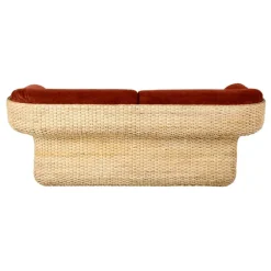GUBI Basket 2-seater sofa, rattan - Belsuede Special FR 133