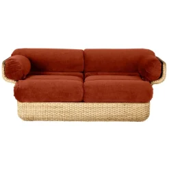 GUBI Basket 2-seater sofa, rattan - Belsuede Special FR 133