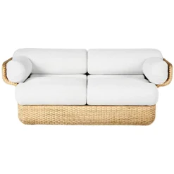 GUBI Basket 2-seater sofa, rattan - Lorkey 40