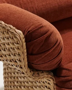 GUBI Basket 3-seater sofa, rattan - Belsuede Special FR 133