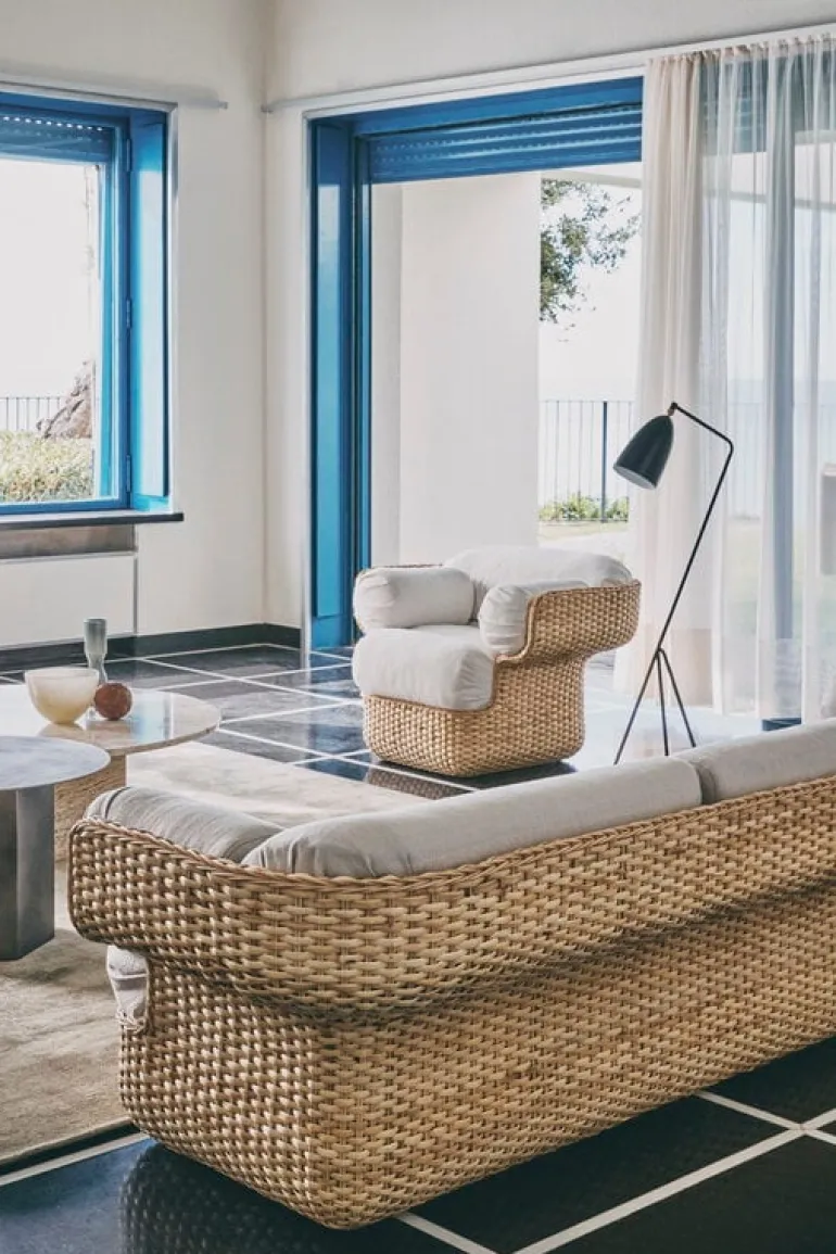 GUBI Basket 3-seater sofa, rattan - Lorkey 40