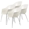 GUBI Bat chair, alabaster white - chrome base, set of 4