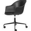 GUBI Bat meeting chair w/ castors, height-adjustable, black