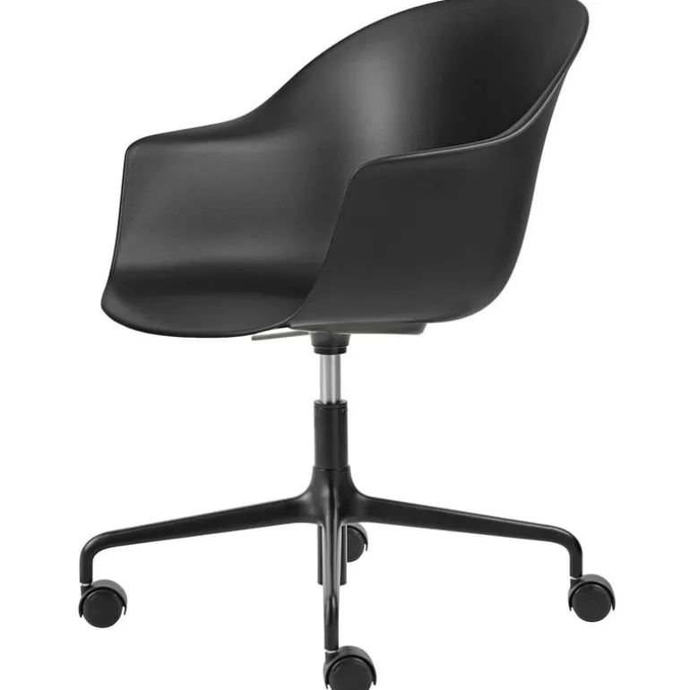 GUBI Bat meeting chair w/ castors, height-adjustable, black