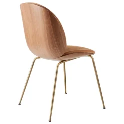 GUBI Beetle chair, antique brass - walnut - Belsuede Sp. 132