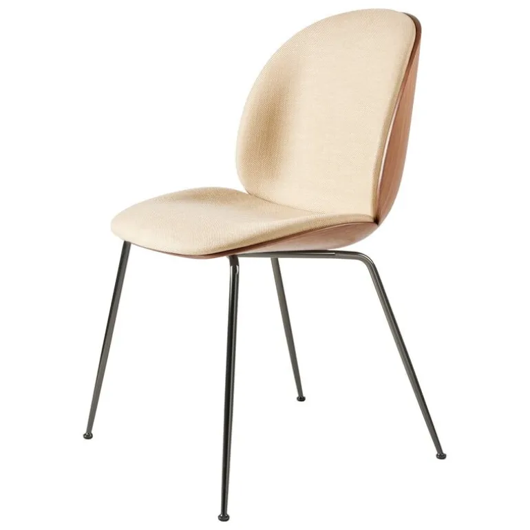 GUBI Beetle chair, black chrome - walnut - Flair Sp. FR 134