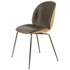 GUBI Beetle chair, black chrome - oak - grey leather Soft
