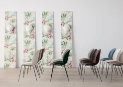 GUBI Beetle chair, brass semi matt - alabaster white