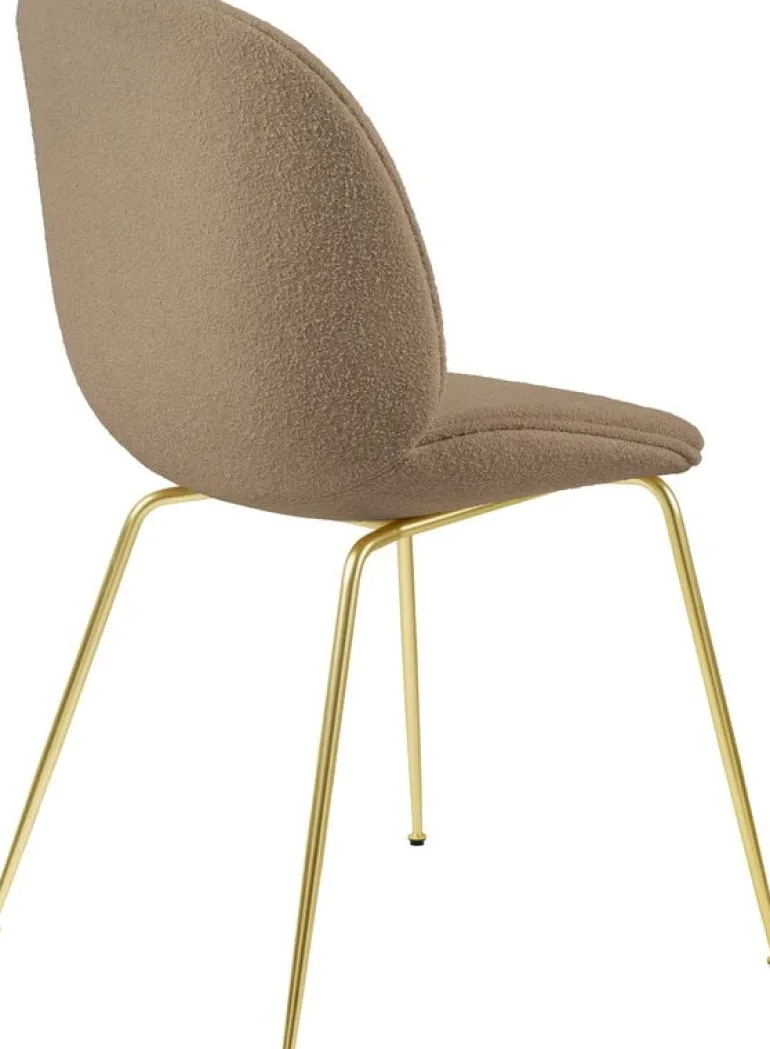 GUBI Beetle chair, brass semi matt - Light Boucle 03