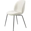 GUBI Beetle chair, fully upholstered, conic matt black - Light Boucle