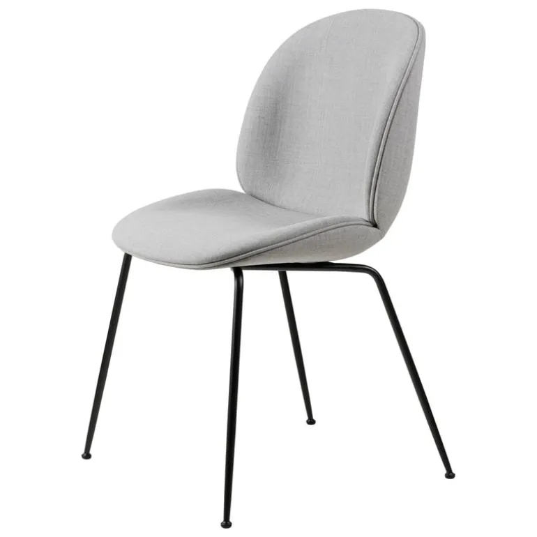 GUBI Beetle chair, fully upholstered, conic matt black, Remix 3 123