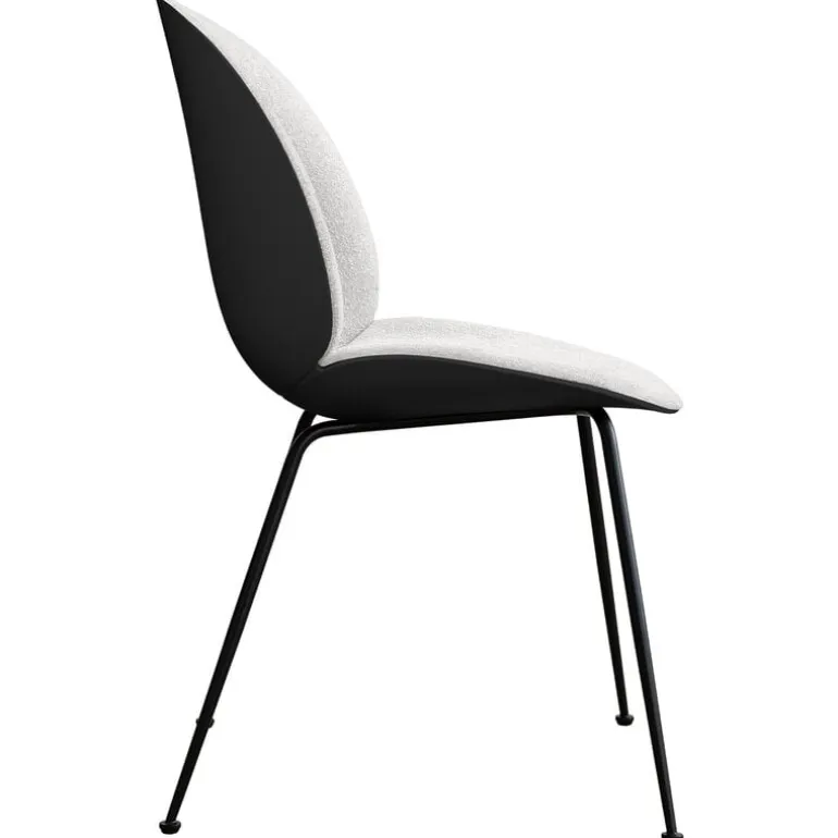 GUBI Beetle chair, matt black - black - Light Boucle 001