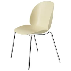GUBI Beetle chair, stackable, chrome - pastel green