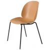 GUBI Beetle chair, stackable, matt black - amber brown
