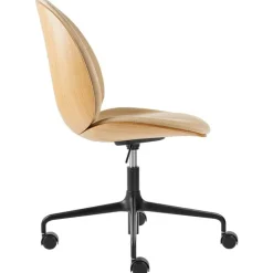 GUBI Beetle meeting chair w/ castors, height-adjust., oak - Flair 134