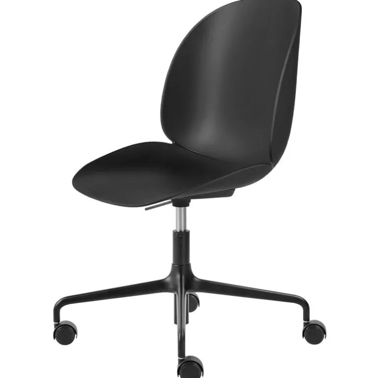 GUBI Beetle meeting chair w/ castors, height-adjustable, black