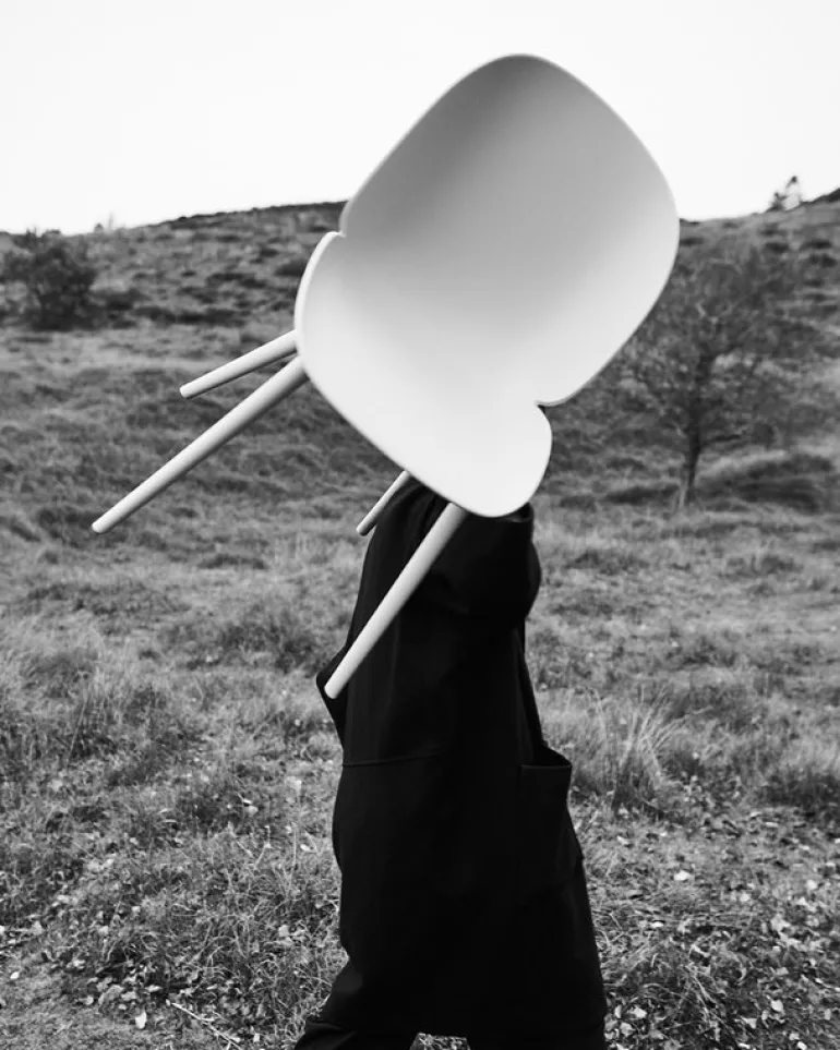 GUBI Beetle Outdoor dining chair, alabaster white