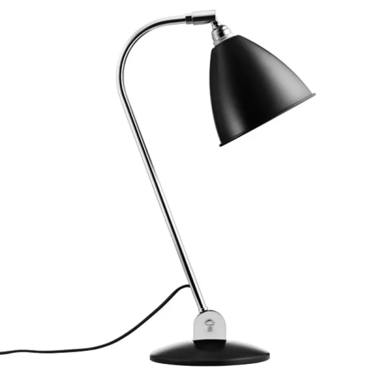 GUBI Bestlite BL2 table lamp, chrome - black semi matt