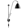 GUBI Bestlite BL5 wall lamp, 16 cm, chrome - black semi matt