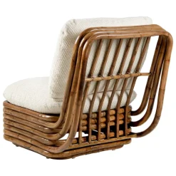 GUBI Bohemian 72 lounge chair, rattan - Diagonal Boucle 007