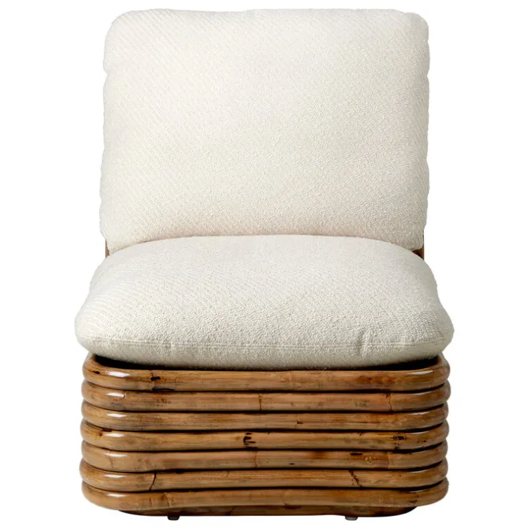 GUBI Bohemian 72 lounge chair, rattan - Diagonal Boucle 007