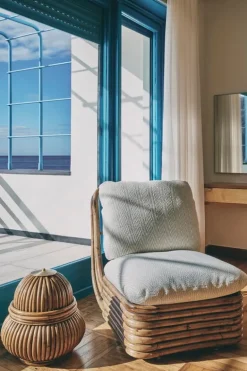 GUBI Bohemian 72 lounge chair, rattan - Chevron FR 002