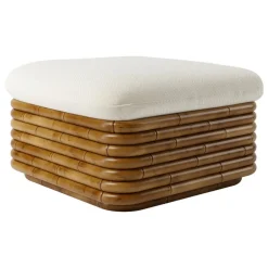 GUBI Bohemian 72 ottoman, rattan - Diagonal Boucle 007