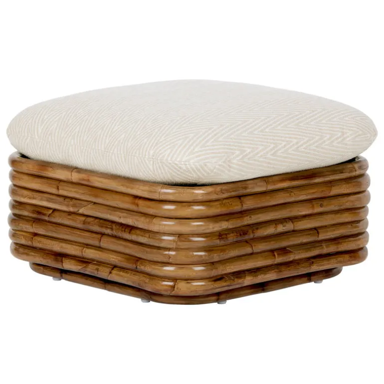 GUBI Bohemian 72 ottoman, rattan - Chevron FR 002