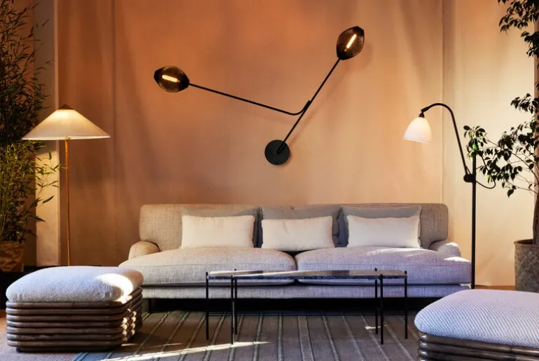 GUBI Bohemian 72 ottoman, rattan - Chevron FR 002