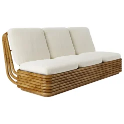 GUBI Bohemian 72 sofa, rattan - Diagonal Boucle 007
