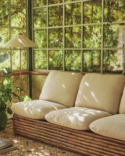 GUBI Bohemian 72 sofa, rattan - Diagonal Boucle 007