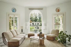 GUBI Bohemian 72 sofa, rattan - Diagonal Boucle 007