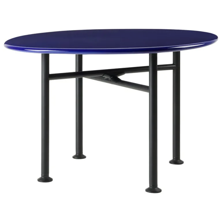 GUBI Carmel coffee table, 60 x 60 cm, black semi matt - pacific blue