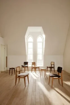 GUBI C-Chair, cane - black stained oak