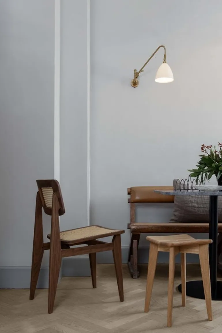 GUBI C-Chair, cane - oiled walnut