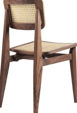 GUBI C-Chair, cane - oiled walnut