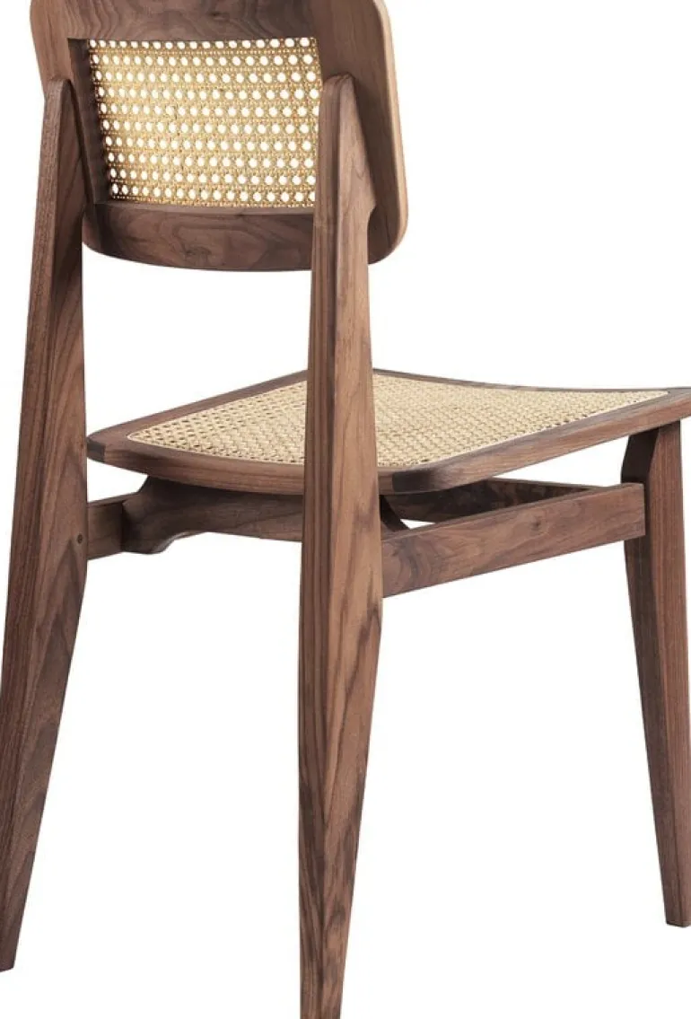 GUBI C-Chair, cane - oiled walnut