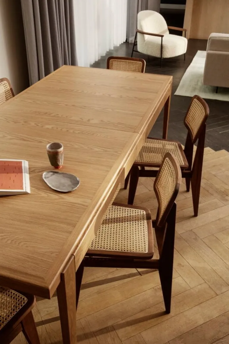 GUBI C-Chair, cane - oiled walnut