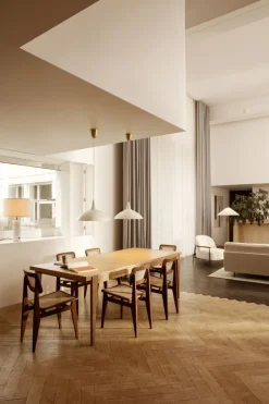 GUBI C-Chair, cane - oiled walnut