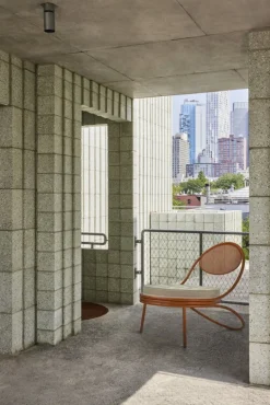 GUBI Copacabana lounge chair, orange - Limonta Leslie 40