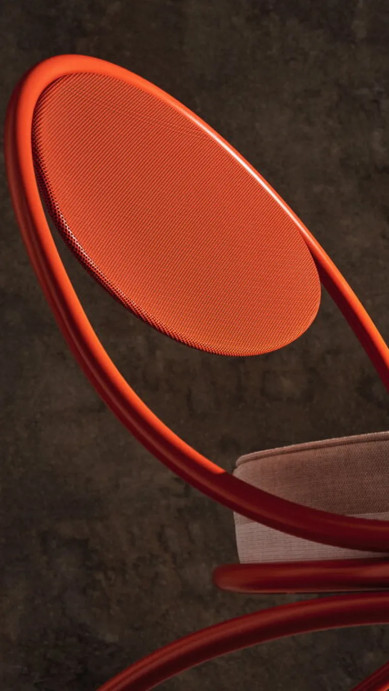 GUBI Copacabana lounge chair, orange - Limonta Leslie 40