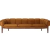 GUBI Croissant 3-seater sofa, oiled walnut - Chamois Cuoio 1708
