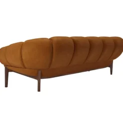 GUBI Croissant 3-seater sofa, oiled walnut - Chamois Cuoio 1708