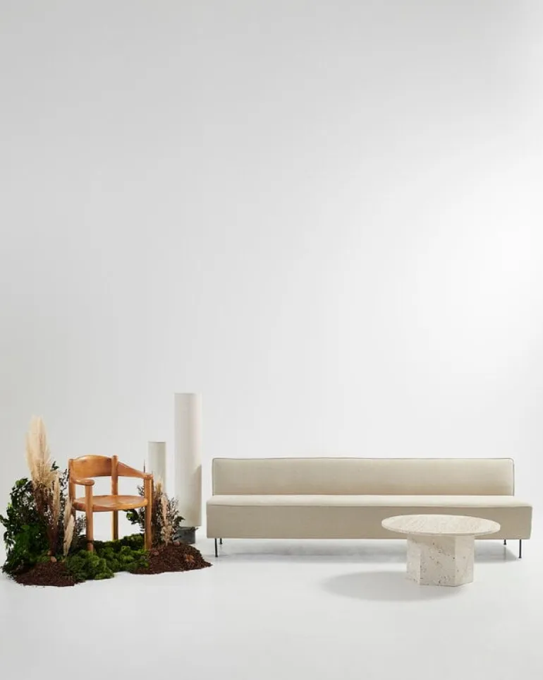 GUBI Daumiller armchair, golden pine