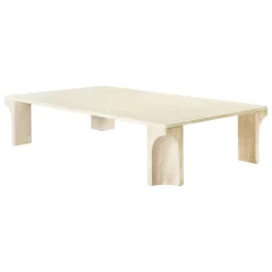 GUBI Doric coffee table, 140 x 80 cm, neutral white travertine