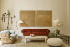 GUBI Doric coffee table, 140 x 80 cm, neutral white travertine