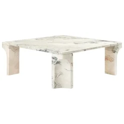 GUBI Doric coffee table, 80 x 80 cm, electric grey limestone