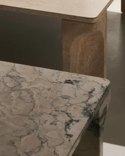 GUBI Doric coffee table, 80 x 80 cm, electric grey limestone