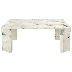 GUBI Doric coffee table, 80 x 80 cm, electric grey limestone