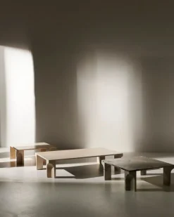 GUBI Doric coffee table, 80 x 80 cm, electric grey limestone